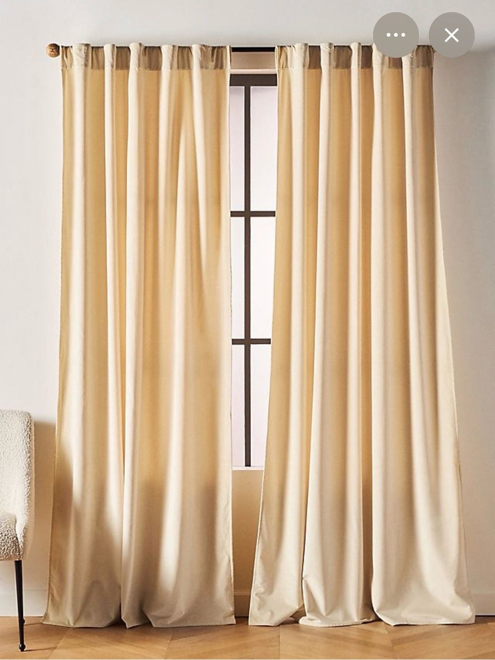 NWT Anthropologie Velvet Louise Curtains- Ivory